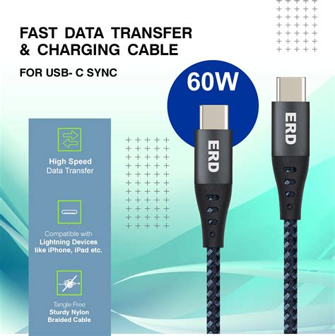 ERD UC-336 USB-C TO C CABLE BMG IP15 60W