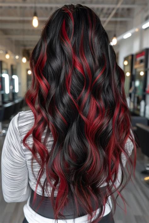 28 Red Highlights On Black Hair Hairstyles That’ll Have Everyone Asking ...