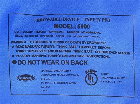 Throwable Boat Cushion Omega 5000 Type IV PFD Blue/Black Straps | eBay