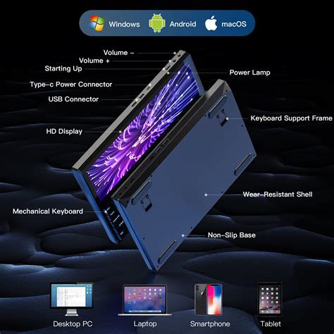 Buy Fagomfer FICIHP K2 12.6" Touchscreen Gaming Mechanical Keyboard,71 ...