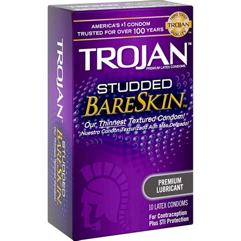 Trojan Bare Skin Studded Condoms 10 Ct. | Sexual Wellness | Beauty ...