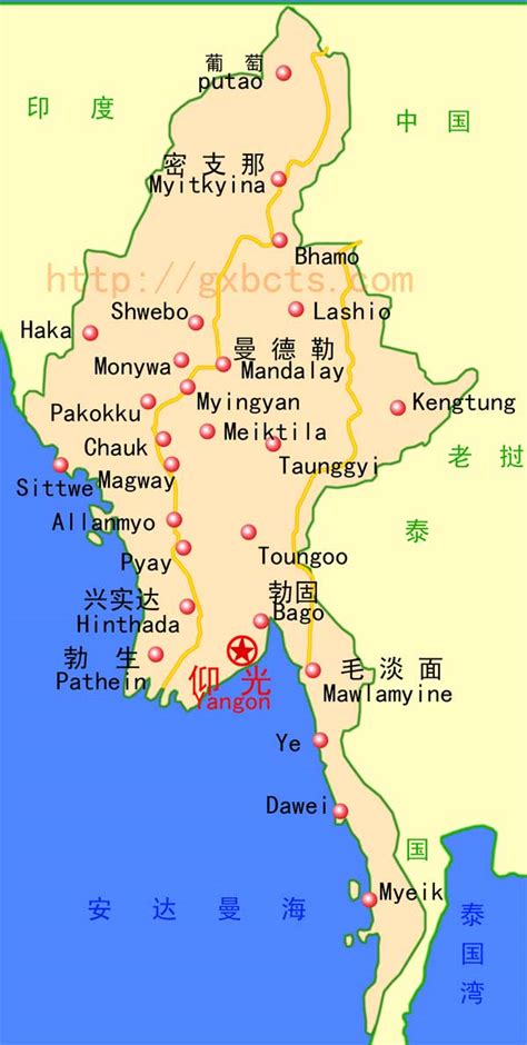 缅甸旅游地图－目的地指南,吾爱旅游网5iucn.com