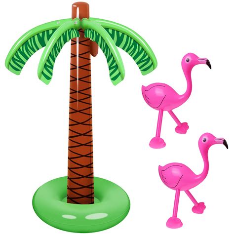 Buy URATOT 3 Pack Inflatable Palm Trees Inflatable Flamingo Inflatable ...