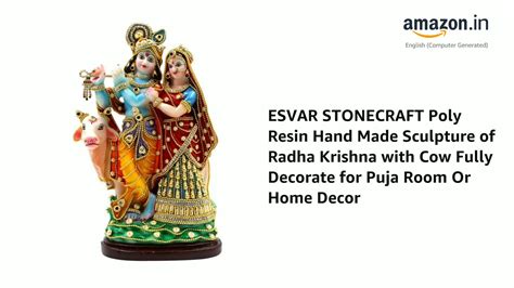 Watch ESVAR STONECRAFT Poly Resin Hand Made Sculpture of Radha Krishna ...