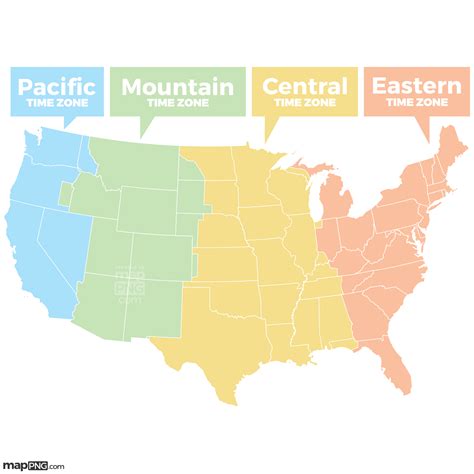 Printable Time Zone Map Usa States