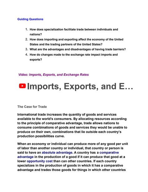 SOLUTION: Importance of international trade - Studypool