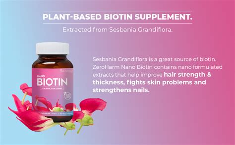 ZEROHARM Biotin Tablets - Plant-Based Supplement with Nano-Technology ...