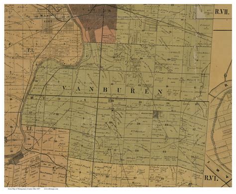 Van Buren, Ohio 1857 Old Town Map Custom Print - Montgomery Co. - OLD MAPS