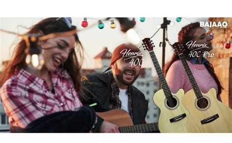 Henrix 40C 40 Inches Basswood Cutaway Acoustic Guitar with Dual Action ...