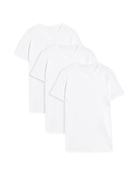 3pk Pure Cotton V-Neck T-Shirt Vests