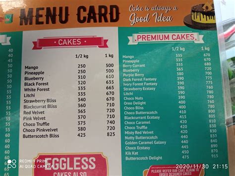 Menu at CK's Bakery Pallikaranai, Chennai