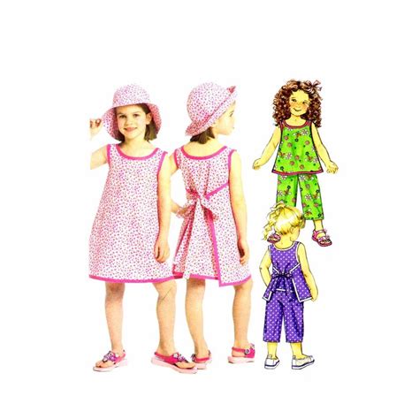 BUTTERICK PATTERNS B5019 Children's/Girls Top, Dress, Pants and Hat ...