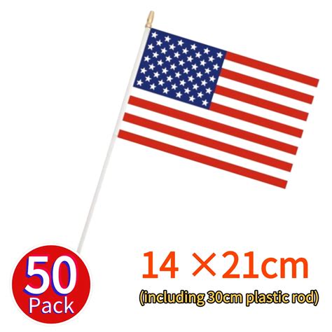 50 Pack Small American Flags on Stick Small US Flags/Mini American ...