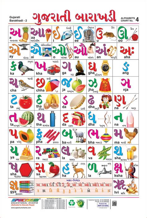 Spectrum Laminated Pre - School Kids Educational Gujarati Barakhadi ...