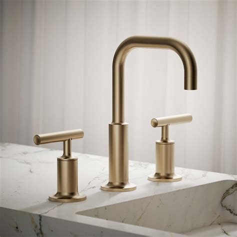 KOHLER Purist Vibrant Brushed Bronze Widespread 2-handle WaterSense Low ...