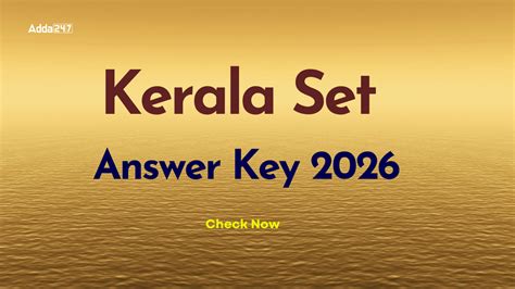 Kerala SET Final Answer Key 2026 Out, PDF Download Link Here