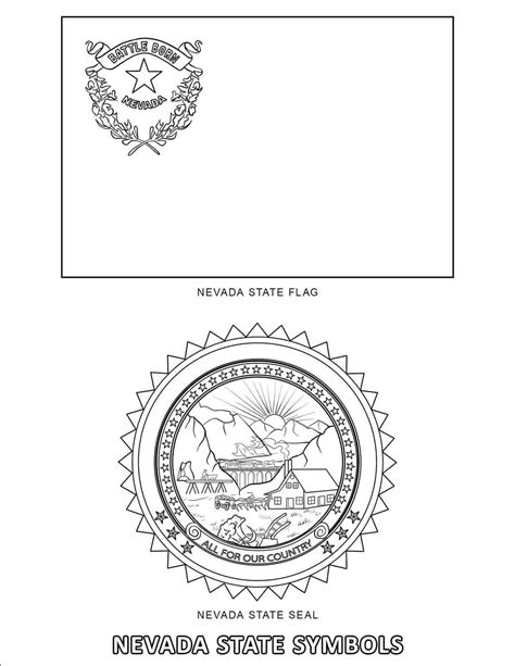 Nevada Symbols coloring page - Download, Print or Color Online for Free
