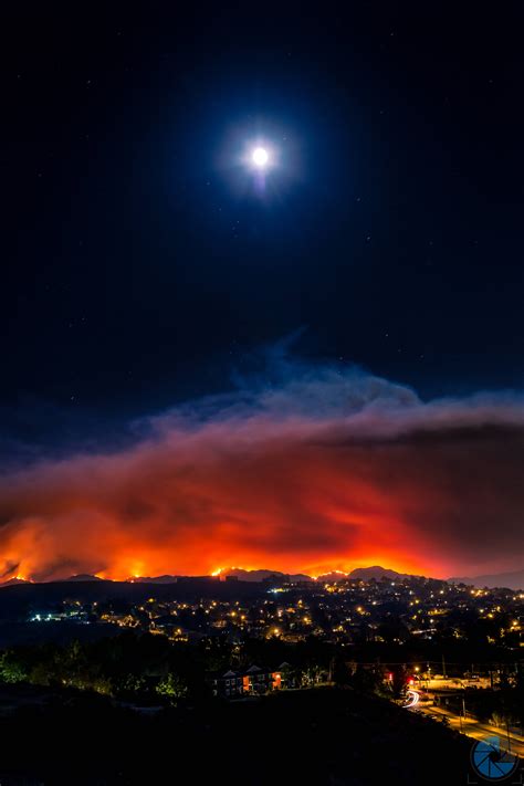 The Sand Fire wildfire currently burning in Santa Clarita, CA - picture ...