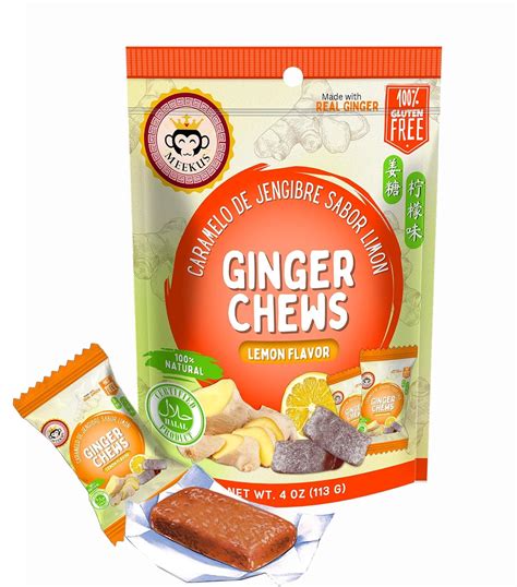 Amazon.com : Meekus Ginger Chews - Natural Ginger Candy Chews for a ...