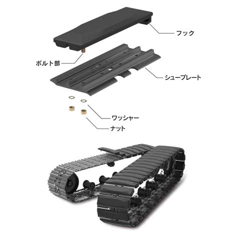 片側フック止め 建設機械用ゴムパッド 300mm幅 シューパッド CL101-300 80枚 M1パッド MAXIS(マクシス)