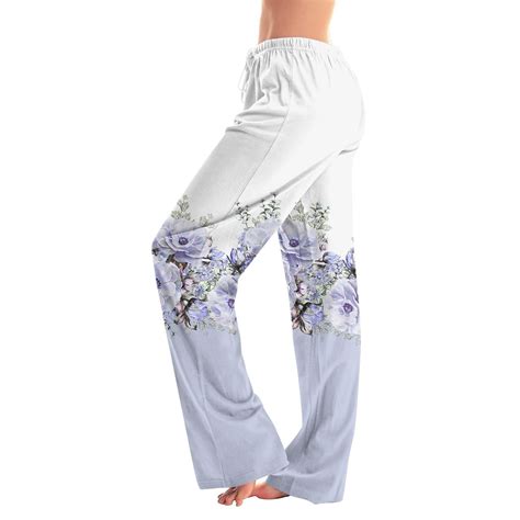 Women's Floral Print Lounge Pants, High Waist Casual Loose Yoga Pants ...