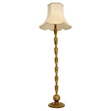 Vintage French Solid Brass 3 Legged Floor Lamp w/New Shade at 1stDibs