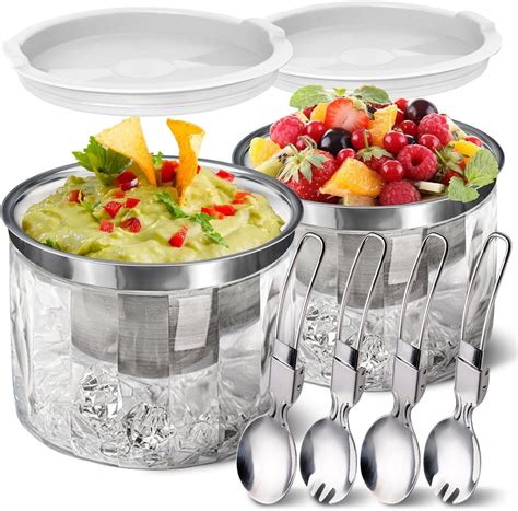 Amazon.com | LIMOEASY Chilled Dip Bowl (2 Pack), 25oz Ice Serving Bowl ...