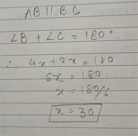 In the figure, ABCD is a trapezium andAD = AEFind the value of 'x'.(A ...