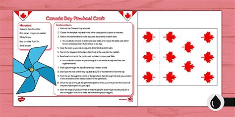 Paper Pinwheel Craft I Canada Day I Twinkl (teacher made)