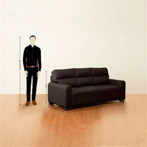 Buy Albury Faux Leather 3-Seater Sofa - Dark Brown from Home Centre at ...