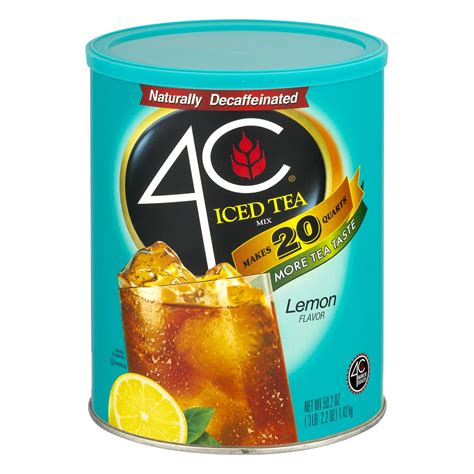 4C Decaf Iced Tea Mix, Lemon, 50.2 Oz, 1 Count - Walmart.com