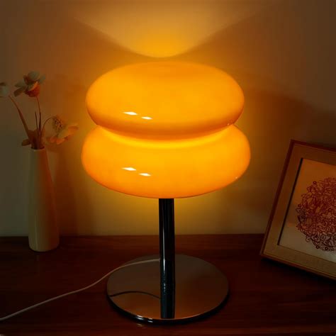 Modern Egg Tart Lamp with 3 Color Dimmable Modes Retro Cute Desk Lamp ...