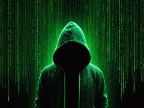 Cyber security hacker with binary background | Premium AI-generated image
