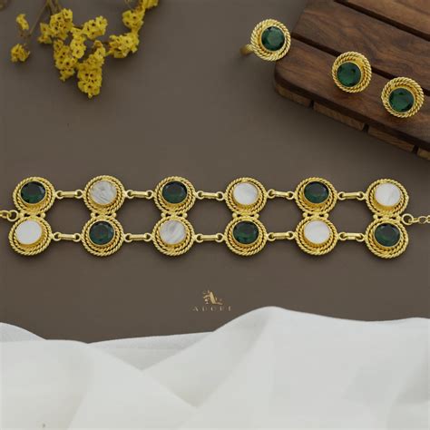 Two Layer Twisted Round Glossy Choker Combo – Adore By Priyanka