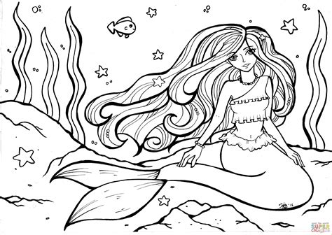 Mermaid coloring page | Free Printable Coloring Pages