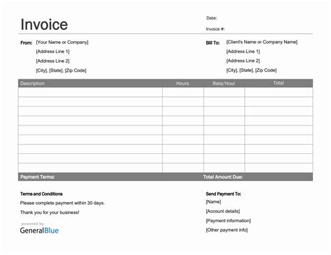 Basic Freelance Invoice Example 的图像结果