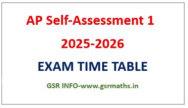 AP FA 1 / CBA 1 / Self Assessment 1 Time Table 2025-26 - GSR INFO @AP ...