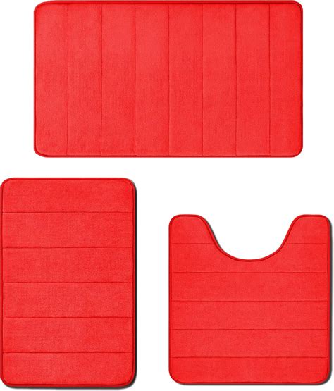 Amazon.com: Christmas Red Bathroom Rugs Sets 3 Piece,Bathroom Rug Set ...