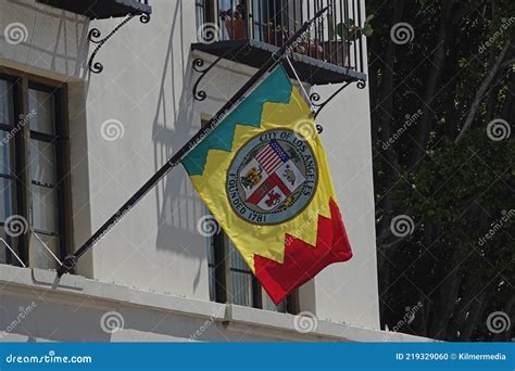 City of Los Angeles Official Flag Stock Photo - Image of founded, green ...