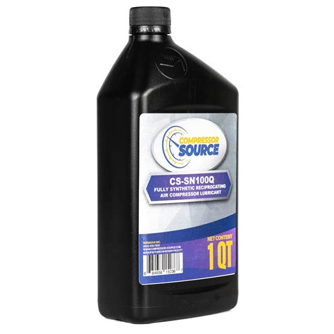 Fully Synthetic Air Compressor Oil Lubricant ISO 100 1 Quart 8000 Hour ...