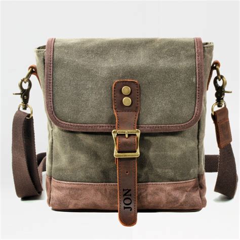 Canvas Bag, Sling Bag Crossbody Bag Men, Canvas Shoulder Bag Leather ...