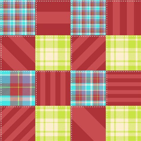 Seamless quilting tartan pattern 019 | Premium Vector
