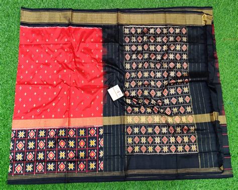 Red and Black combo Ikkat Silk Saree – Fashionous