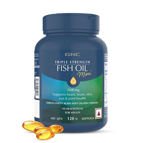 GNC 1500 Mg Triple Strength Fish Oil Mini Omega 3 Softgels For Men ...