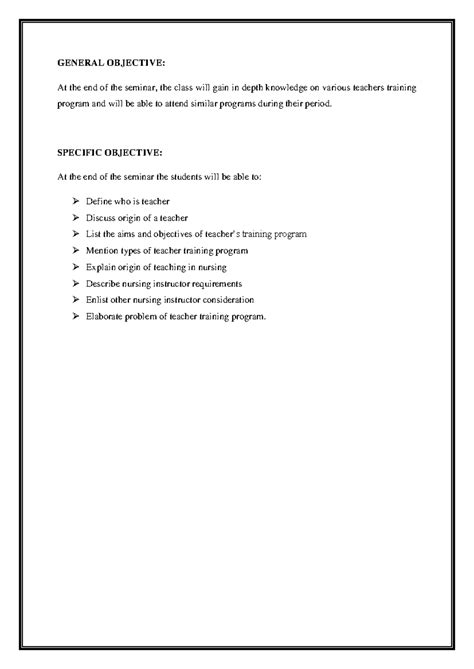 4. teacher education - ACADEMIC - GENERAL OBJECTIVE: At the end of the ...