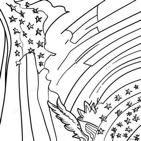 Colorful American Flag Coloring Page (8087-6652)