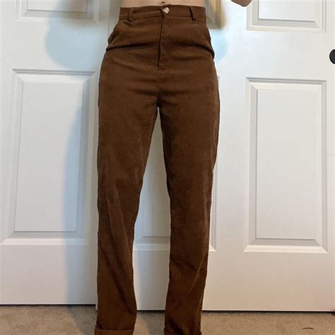 Brown corduroy pants womens - Depop