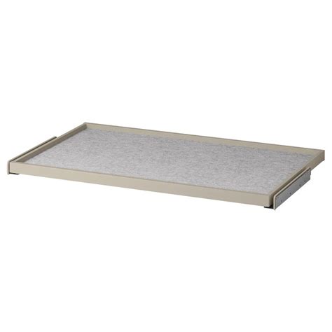 KOMPLEMENT pull-out tray with drawer mat, grey-beige/light grey, 100x58 ...