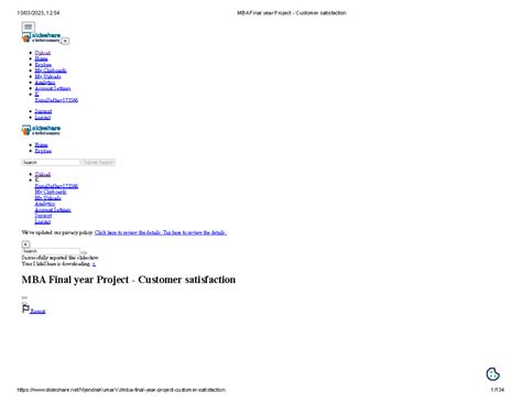 MBA Final year Project - Customer satisfaction - × Upload Home Explore ...