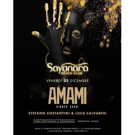 Amami dinner show presso Sayonara Beach Club a Tortoreto 22 dicembre ...